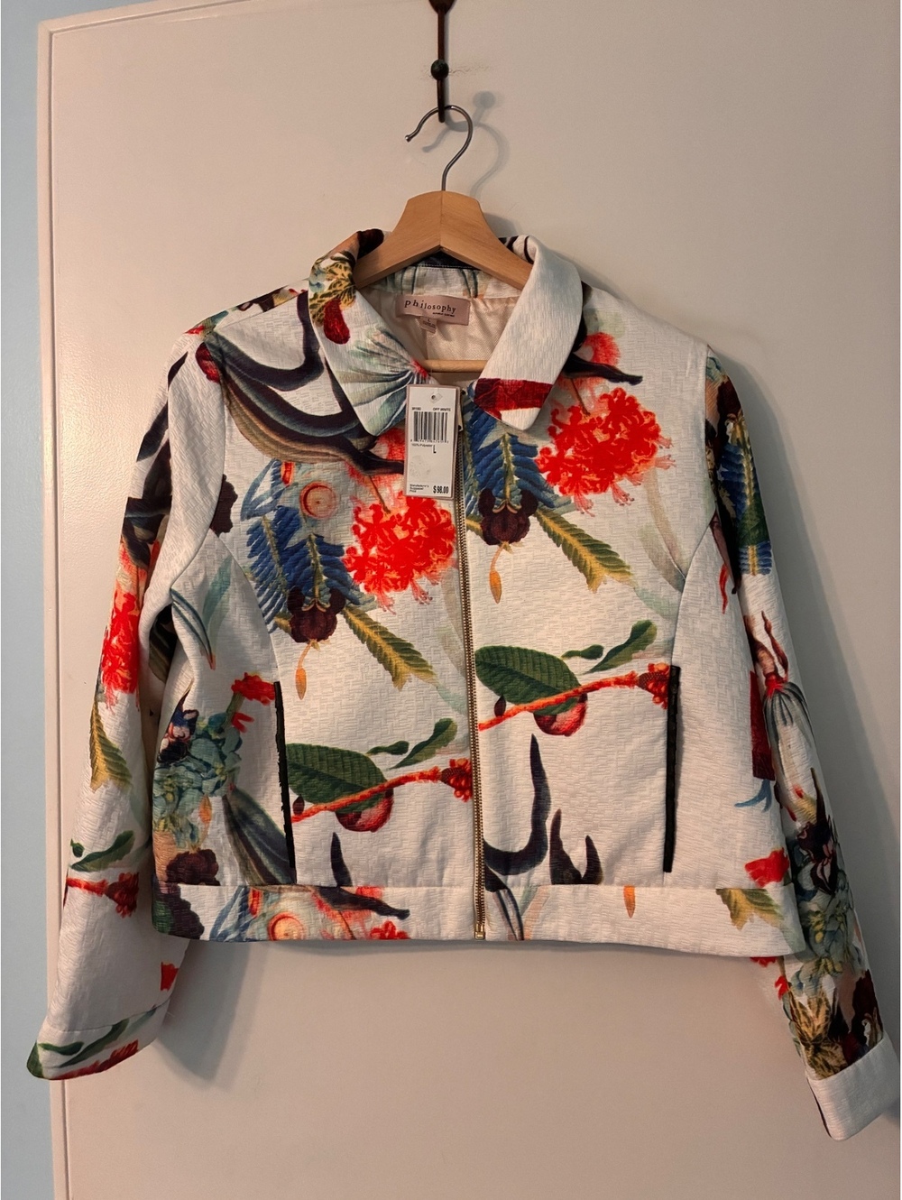 Philosophy Republic Clothing Floral Moto Jacket NWT Size Large
